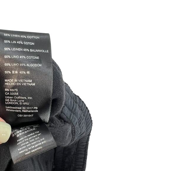 Free People Feelin' Good Pants Linen Blend Utility Cargo Black Size Small - Picture 11 of 11